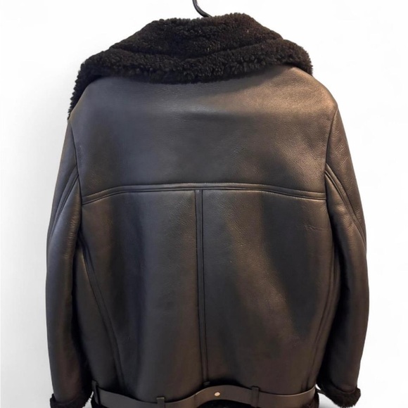 Acne Studios Velocite (XS-S) Black Shearling Oversize Leather Jacket - Picture 3 of 5